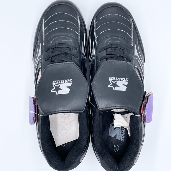 Starter Men's Athletics Baseball Cleat Size 12 Black/White NEW NWT Color Inserts - Picture 9 of 12
